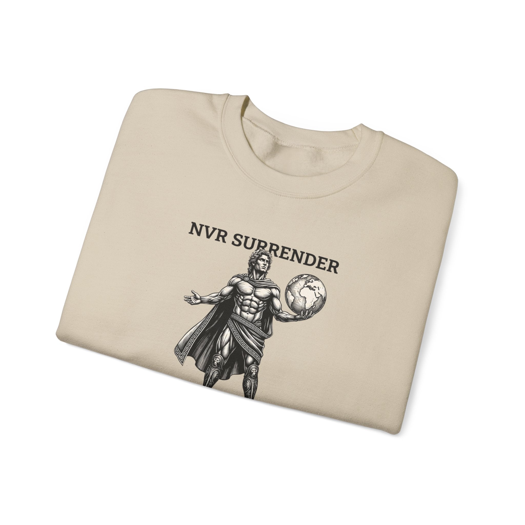 NVR Surrender Spartan Sweatshirt — Warrior Graphic Crewneck
