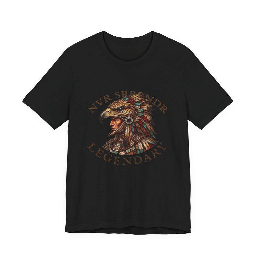 Legendary Eagle Warrior T-Shirt — "NVR Surrender" Vintage Native Warrior Tee