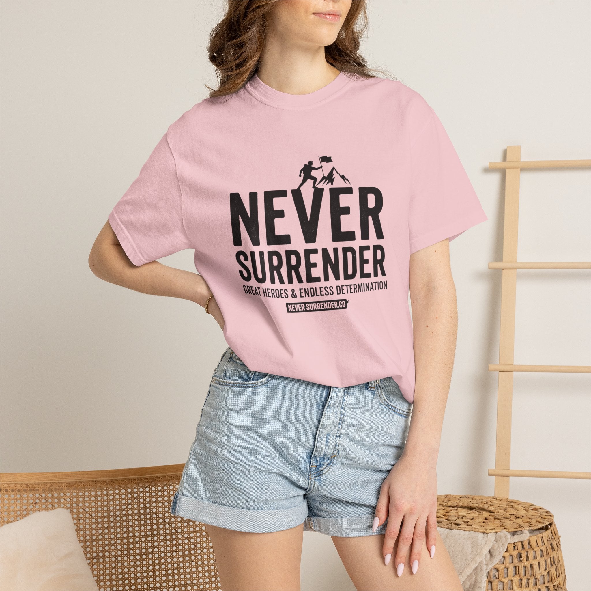 Never Surrender T-Shirt — Motivational Military Rescue Design