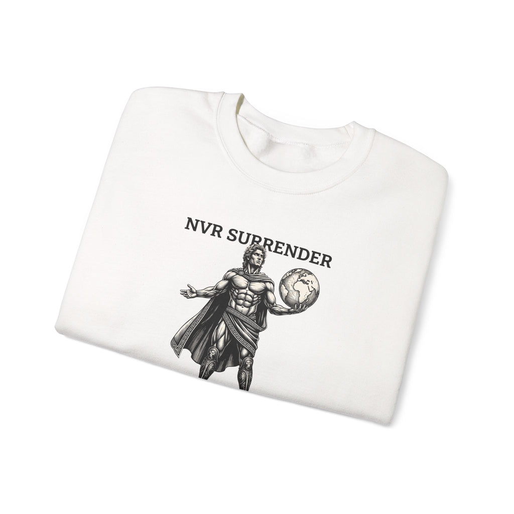 NVR Surrender Spartan Sweatshirt — Warrior Graphic Crewneck