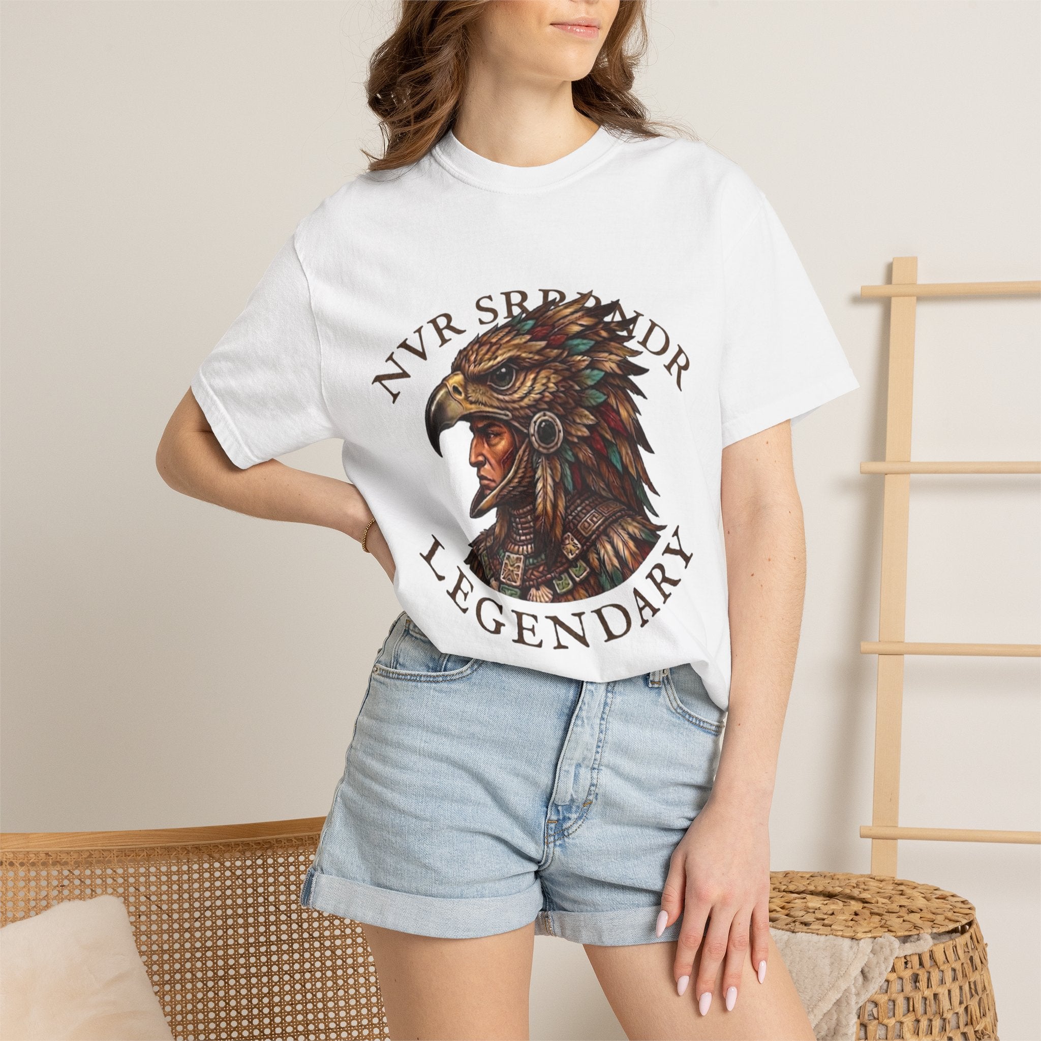 Legendary Eagle Warrior T-Shirt — "NVR SURRENDER" Graphic Tee