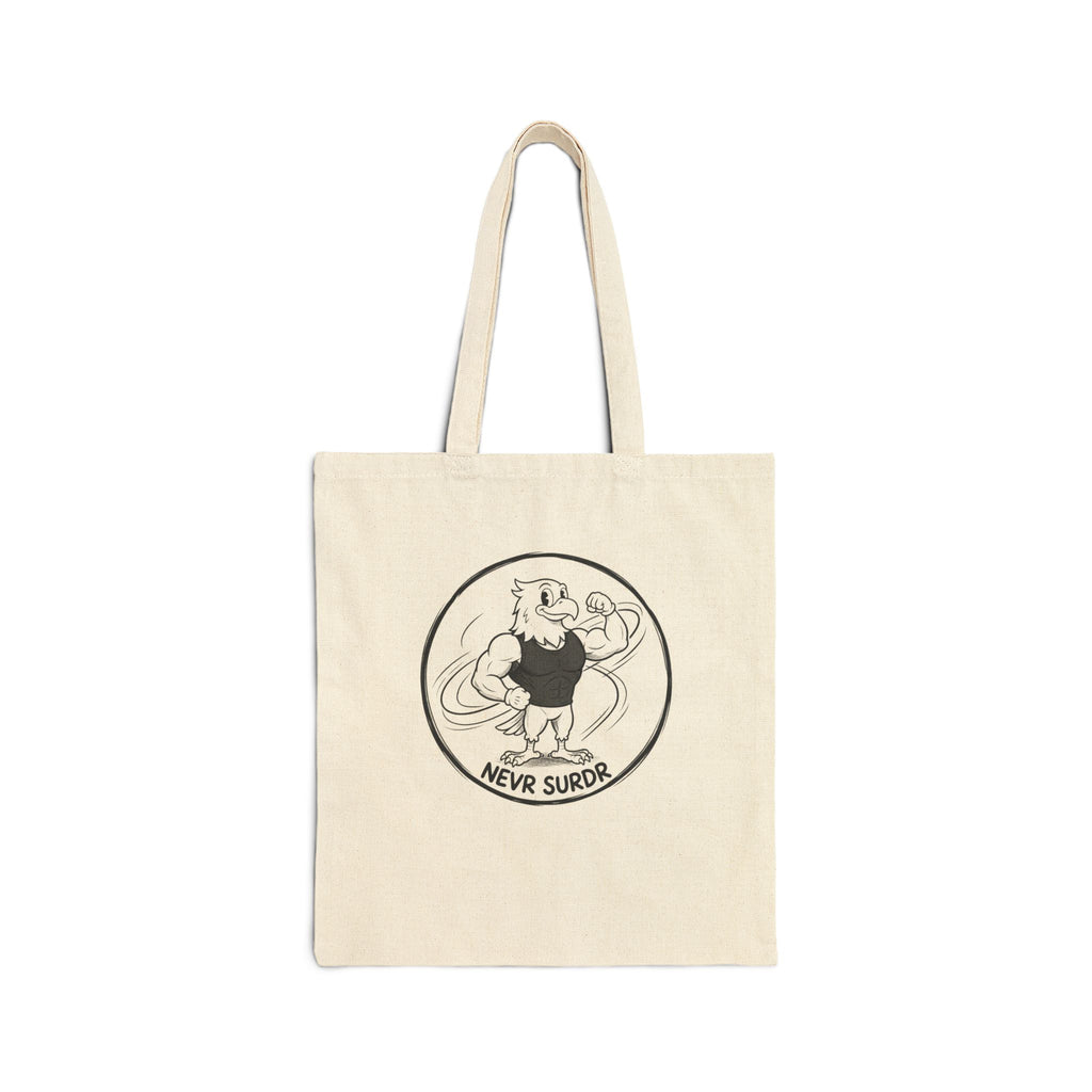 Neva Surr Tote Bag — Retro Strongman Cotton Canvas Market Tote
