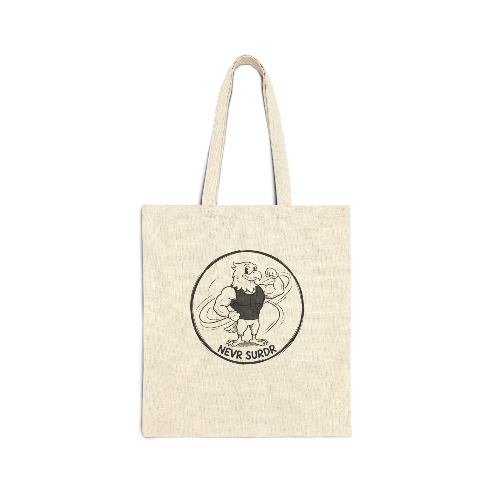 Neva Surr Tote Bag — Retro Strongman Cotton Canvas Market Tote