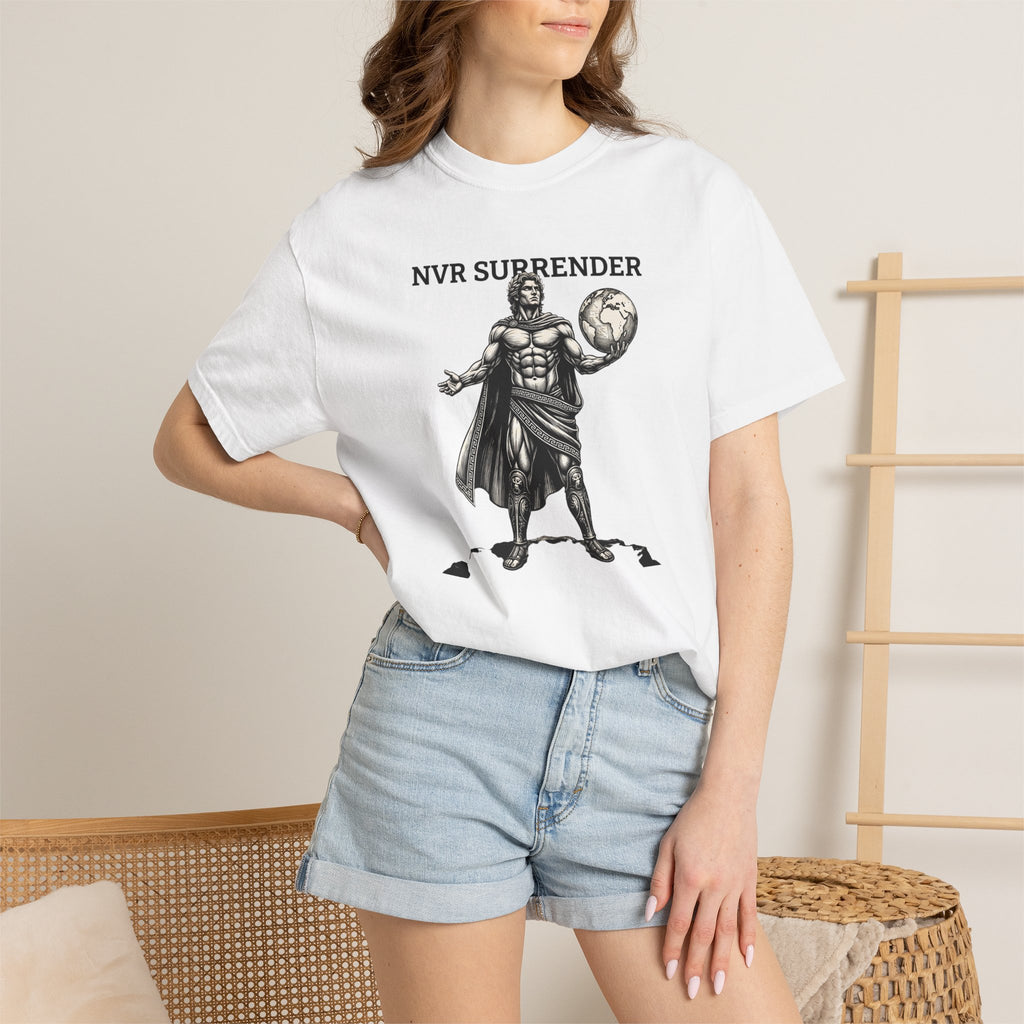 NVR SURRENDER Spartan Soccer T-Shirt