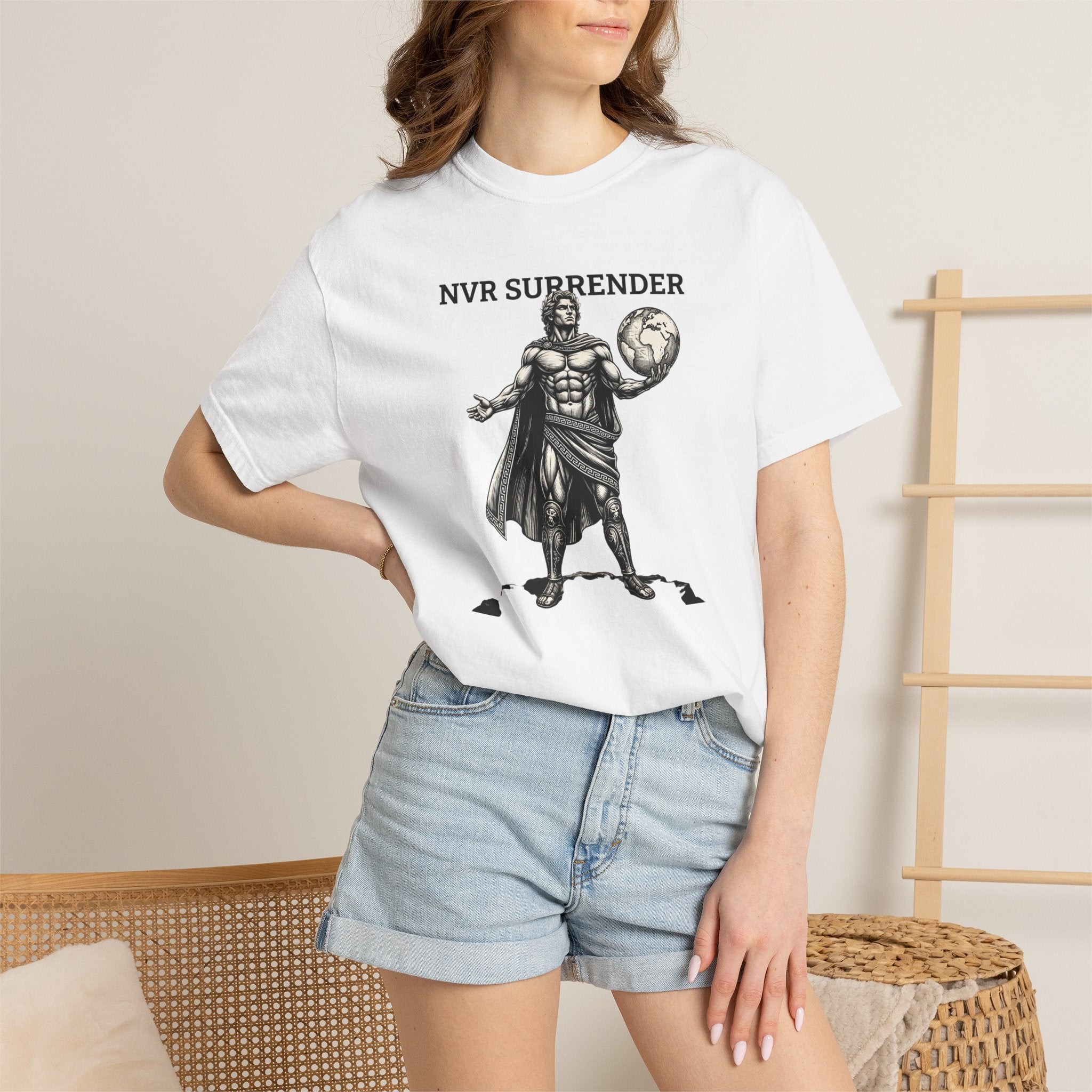 NVR SURRENDER Spartan Soccer T-Shirt