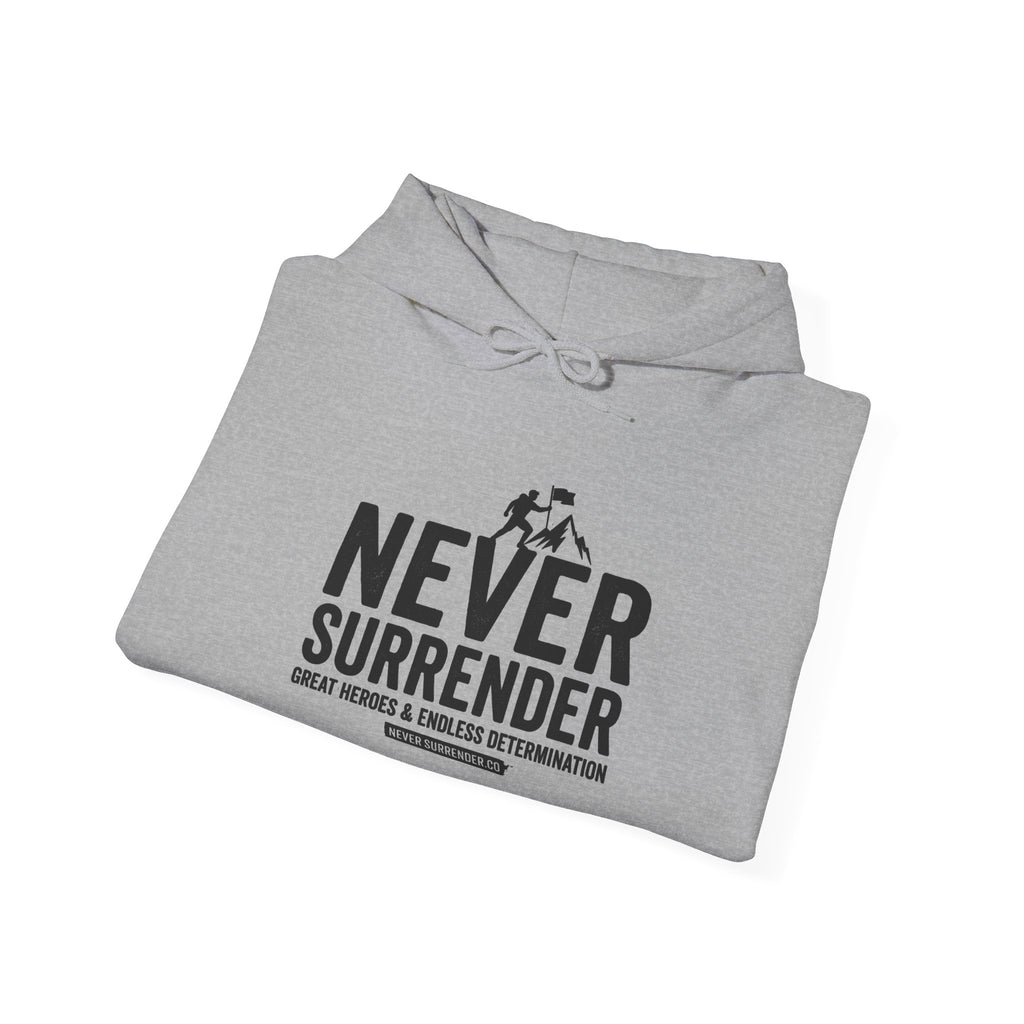 Never Surrender Hoodie — Inspirational Military Rescue Quote Sweatshirt