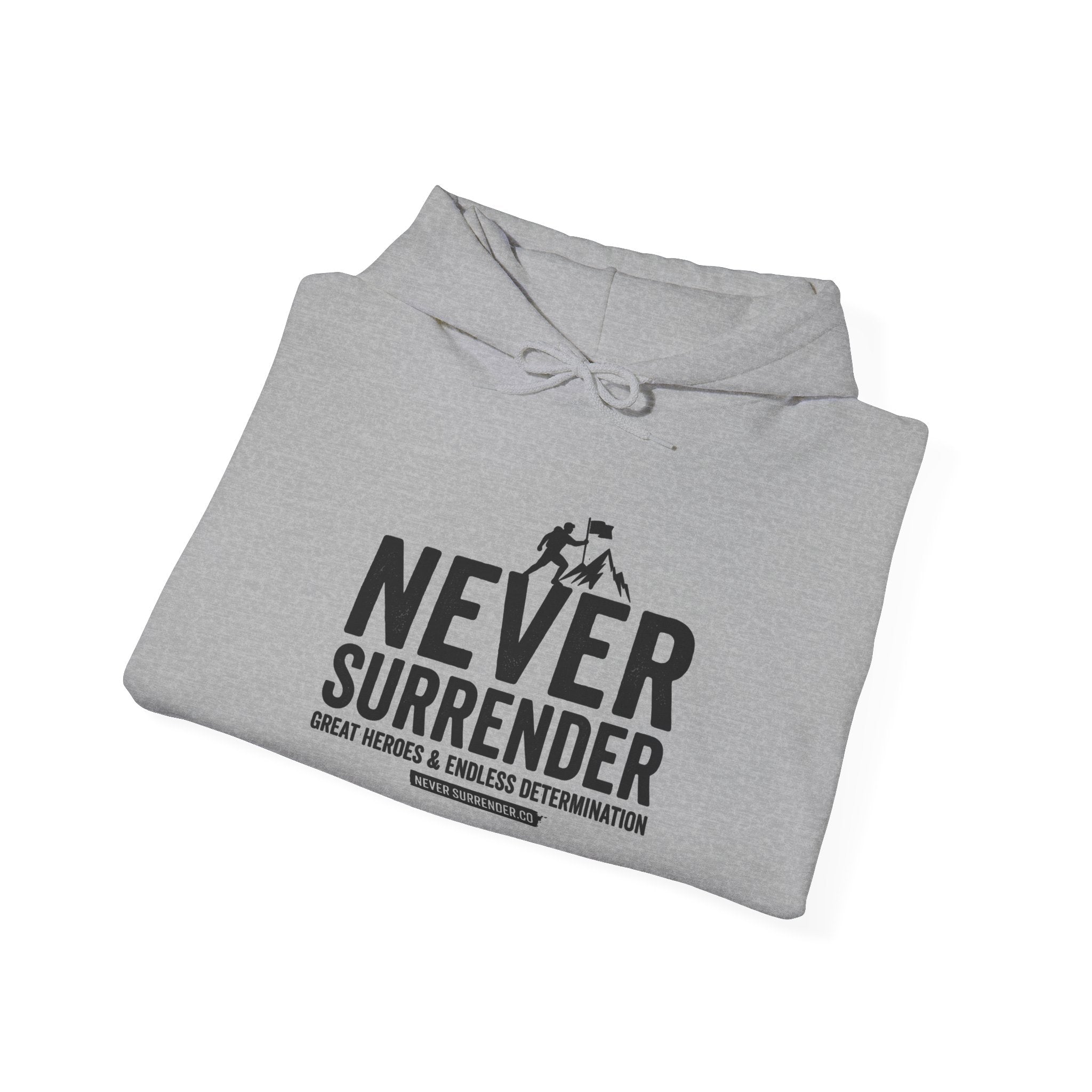 Never Surrender Hoodie — Inspirational Military Rescue Quote Sweatshirt