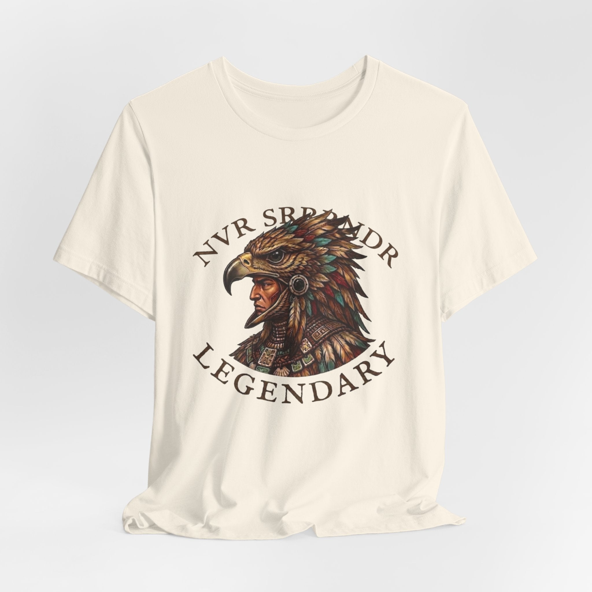 Legendary Eagle Warrior T-Shirt — "NVR Surrender" Vintage Native Warrior Tee