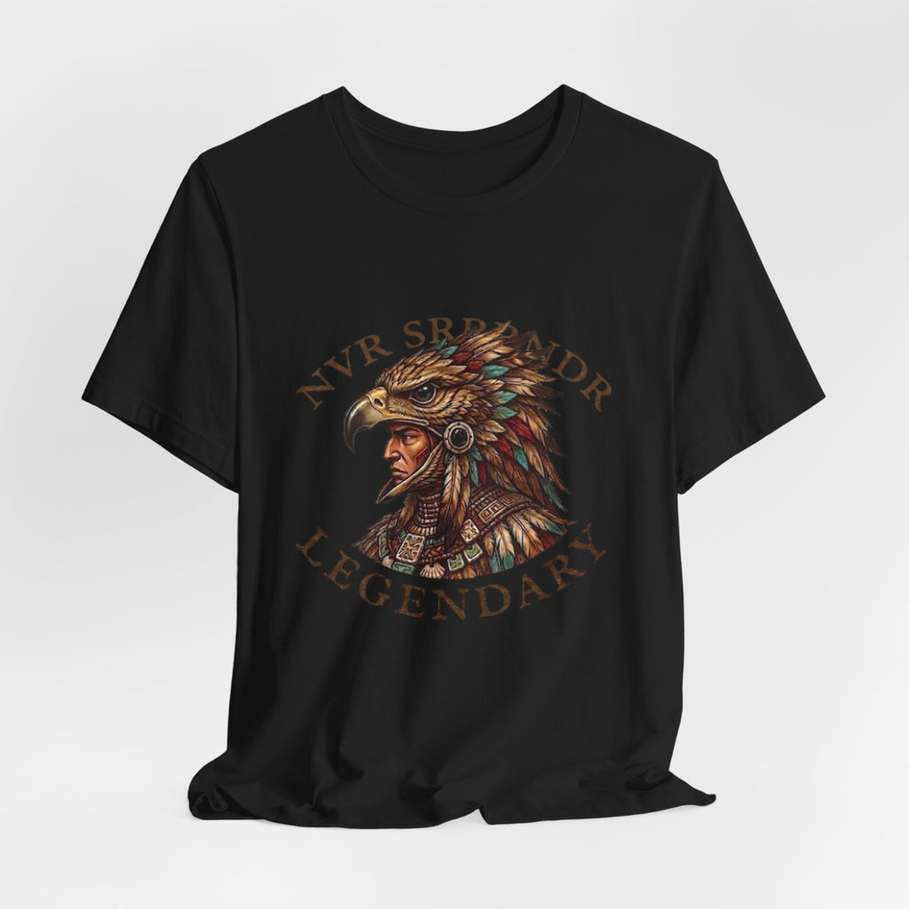 Legendary Eagle Warrior T-Shirt — "NVR Surrender" Vintage Native Warrior Tee