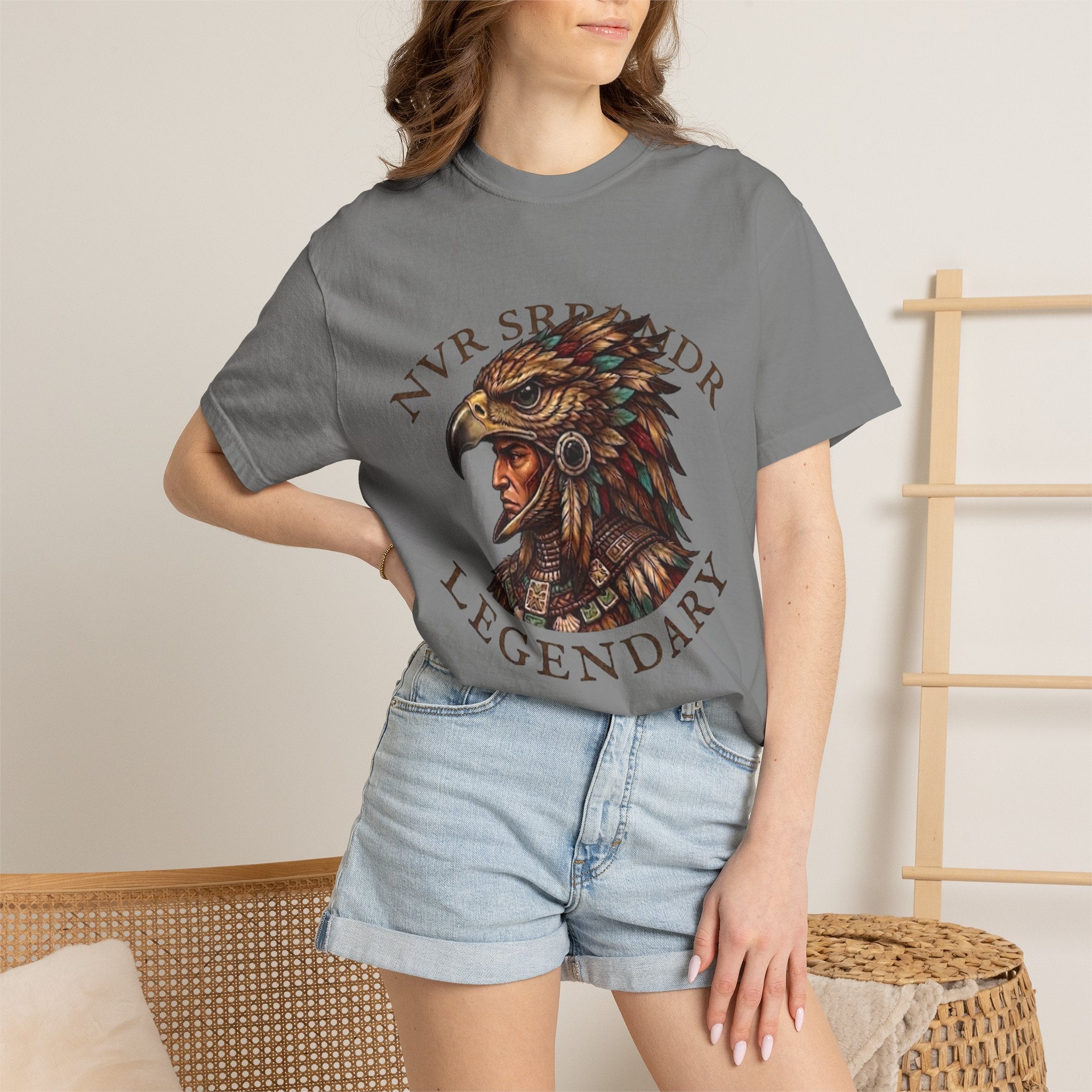 Legendary Eagle Warrior T-Shirt — "NVR SURRENDER" Graphic Tee