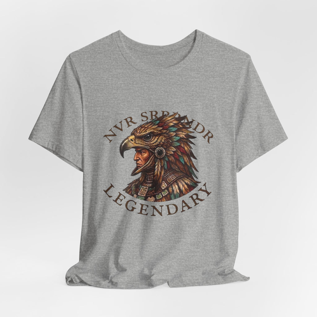 Legendary Eagle Warrior T-Shirt — "NVR Surrender" Vintage Native Warrior Tee