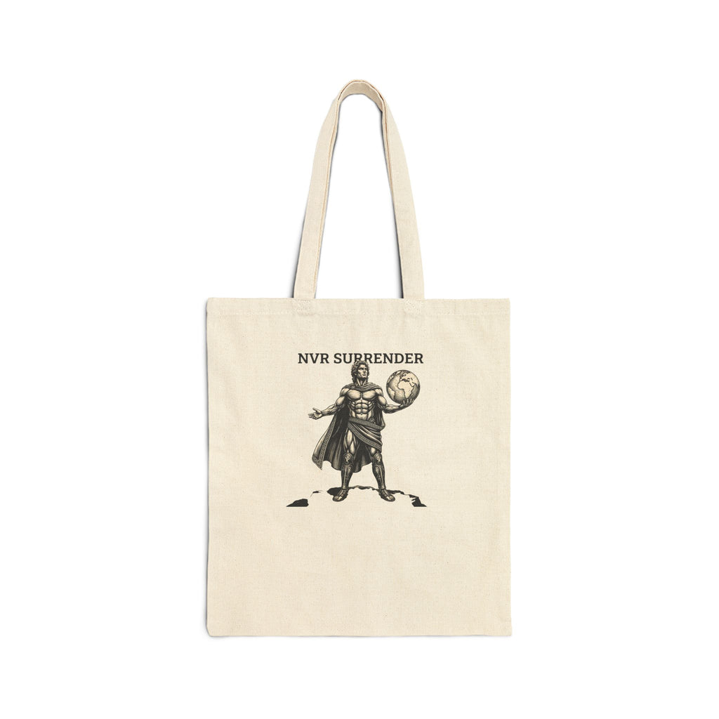 NVR SURRENDER Spartan Warrior Canvas Tote Bag