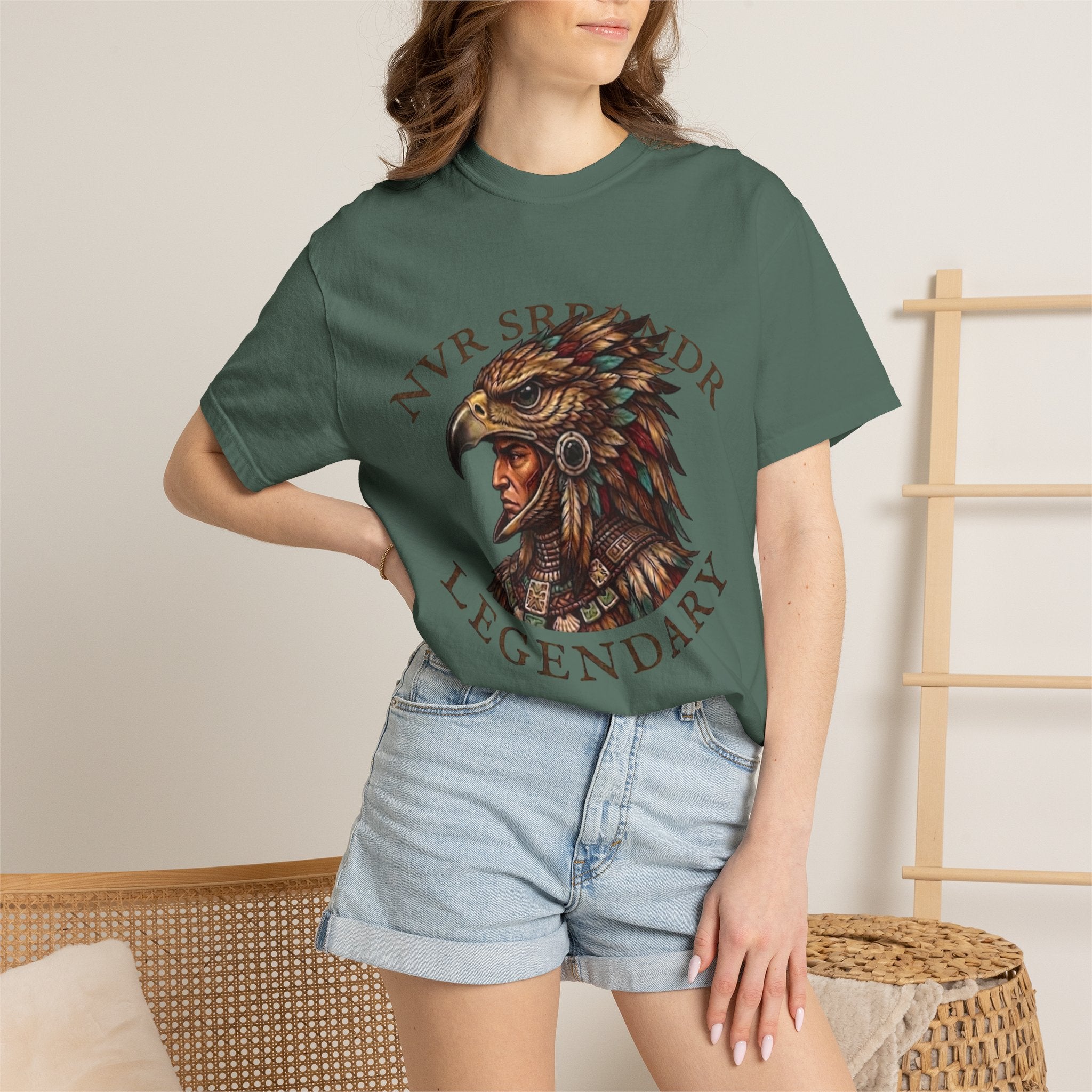 Legendary Eagle Warrior T-Shirt — "NVR SURRENDER" Graphic Tee