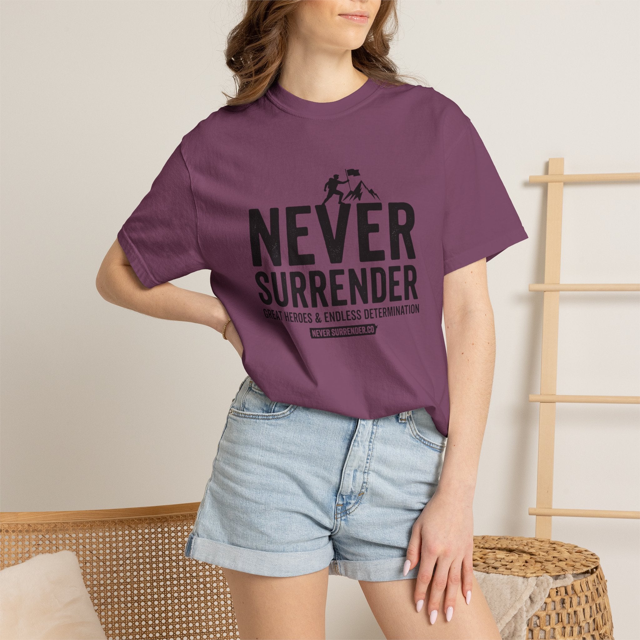Never Surrender T-Shirt — Motivational Military Rescue Design