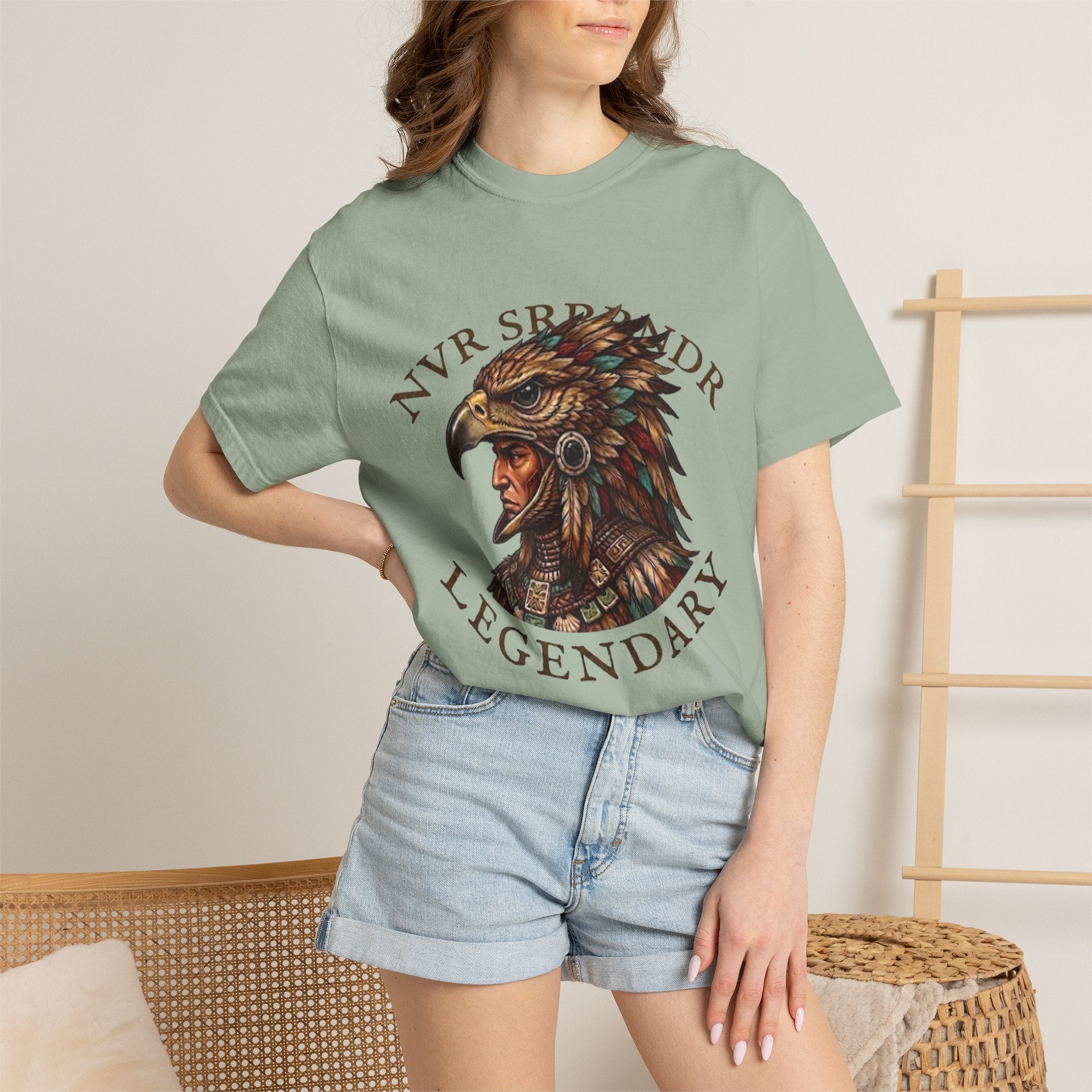 Legendary Eagle Warrior T-Shirt — "NVR SURRENDER" Graphic Tee