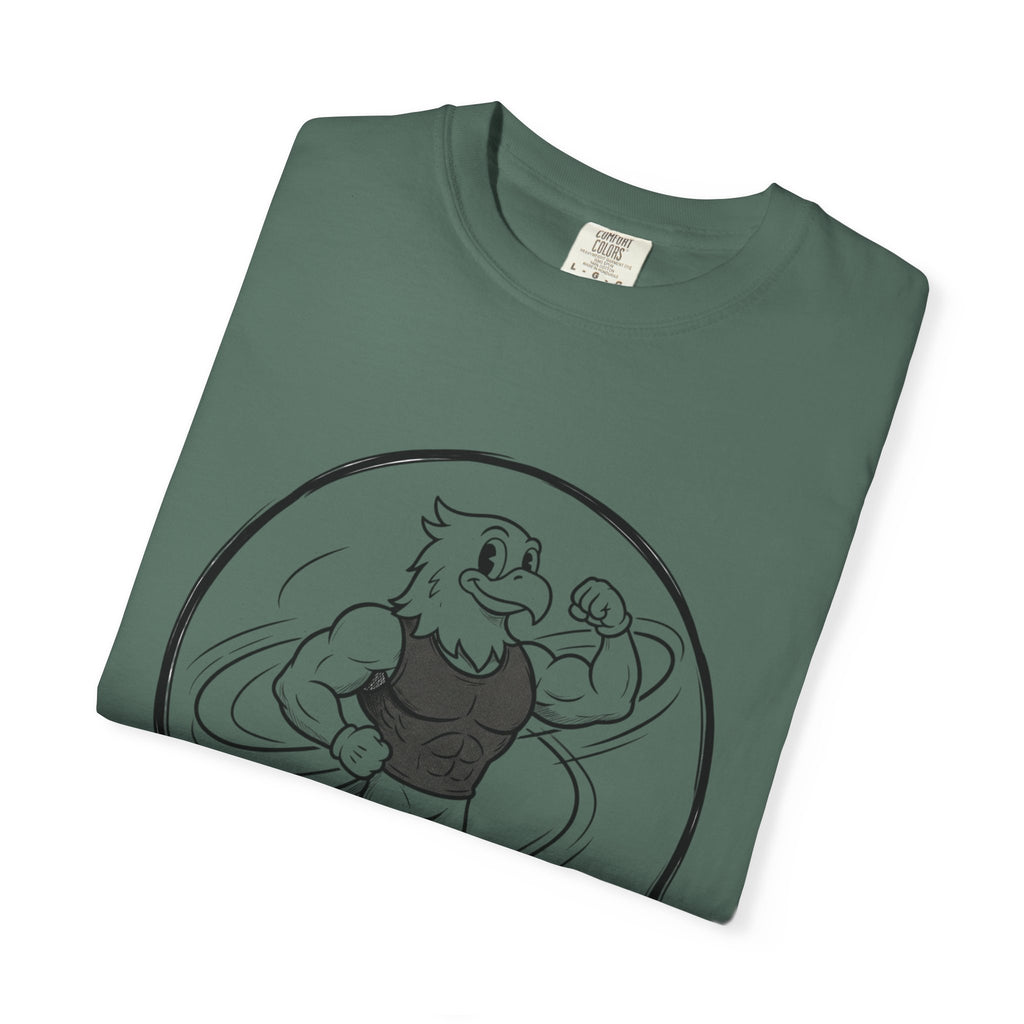Eagle Strength T-Shirt — 'NEVR SURDR' Retro Athletic Graphic Tee
