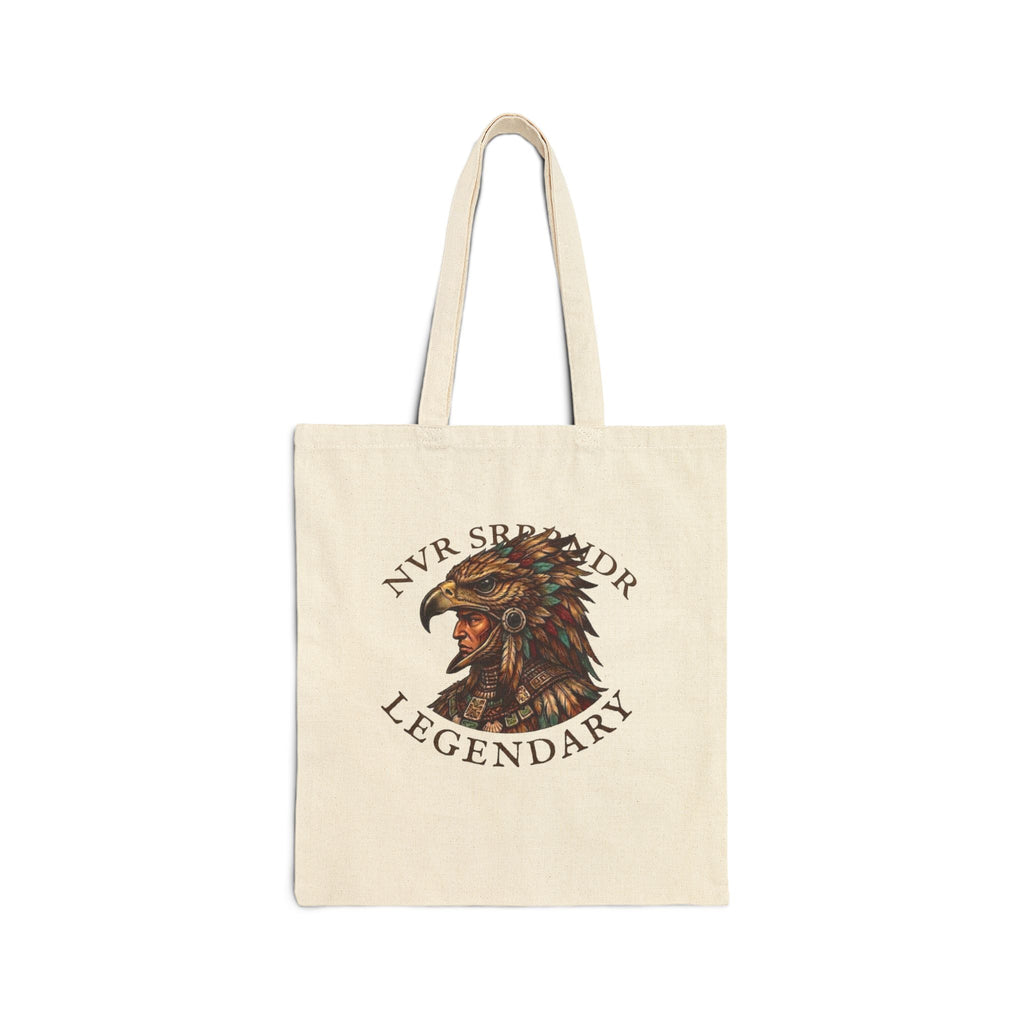Legendary Eagle Canvas Tote Bag — 'Never Surrender' Native-Inspired Design