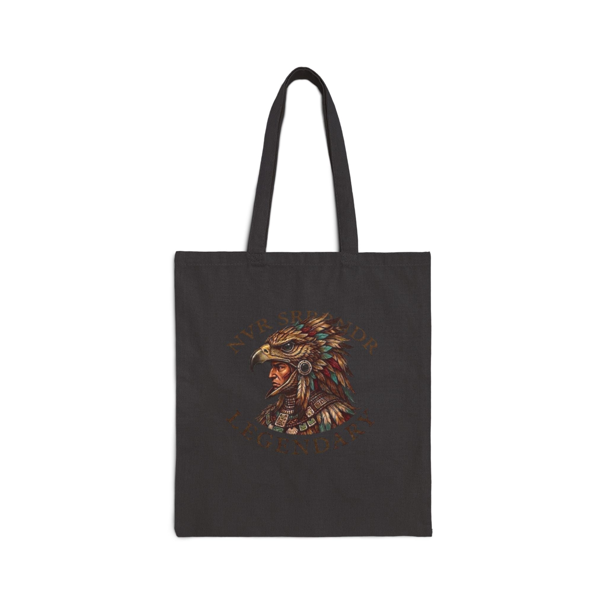 Legendary Eagle Canvas Tote Bag — 'Never Surrender' Native-Inspired Design