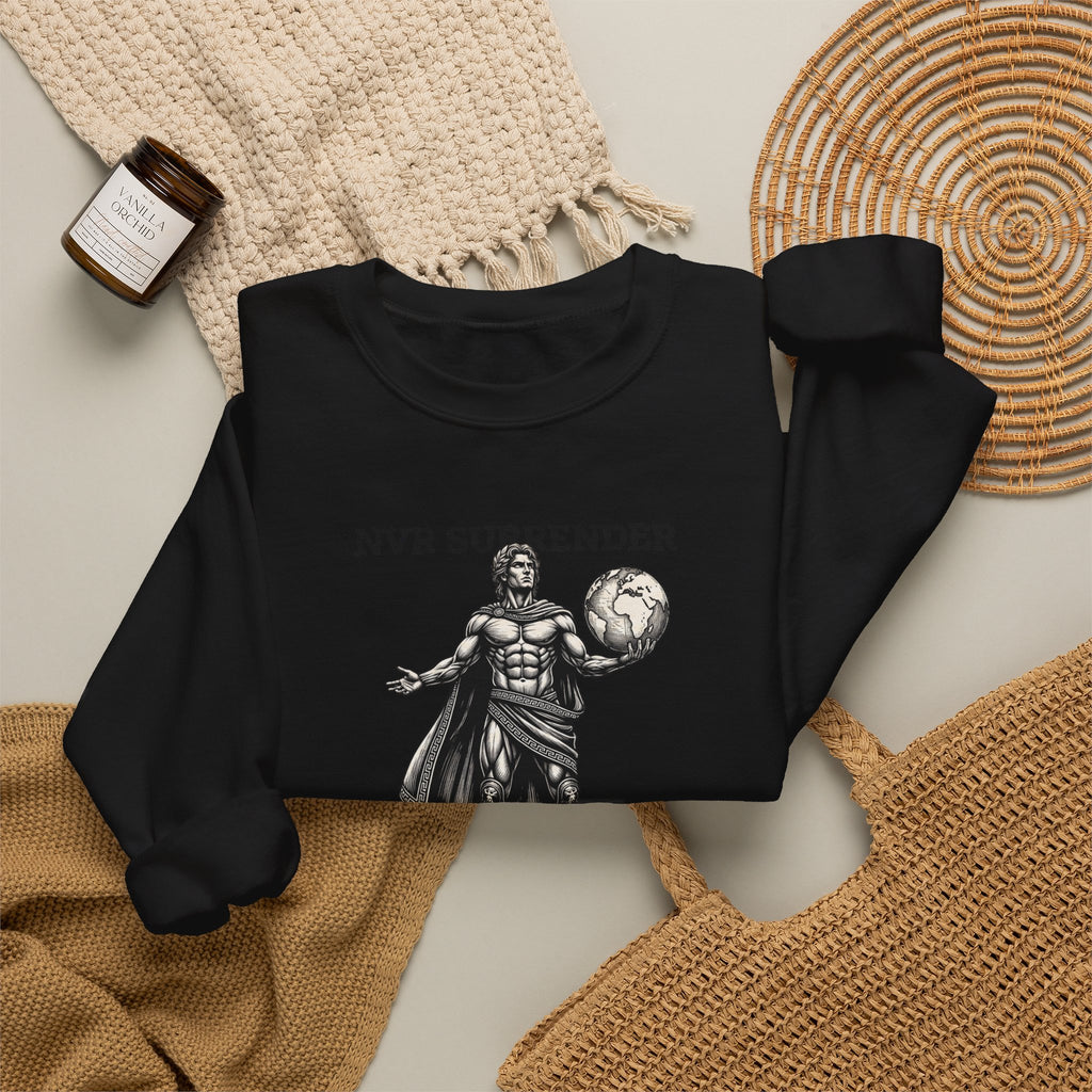 NVR Surrender Spartan Sweatshirt — Warrior Graphic Crewneck