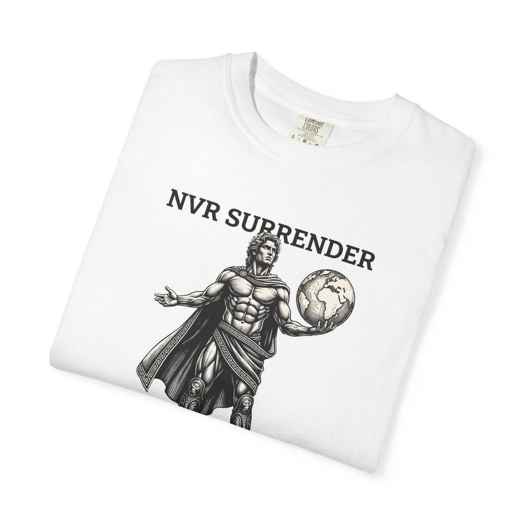 NVR SURRENDER Spartan Soccer T-Shirt