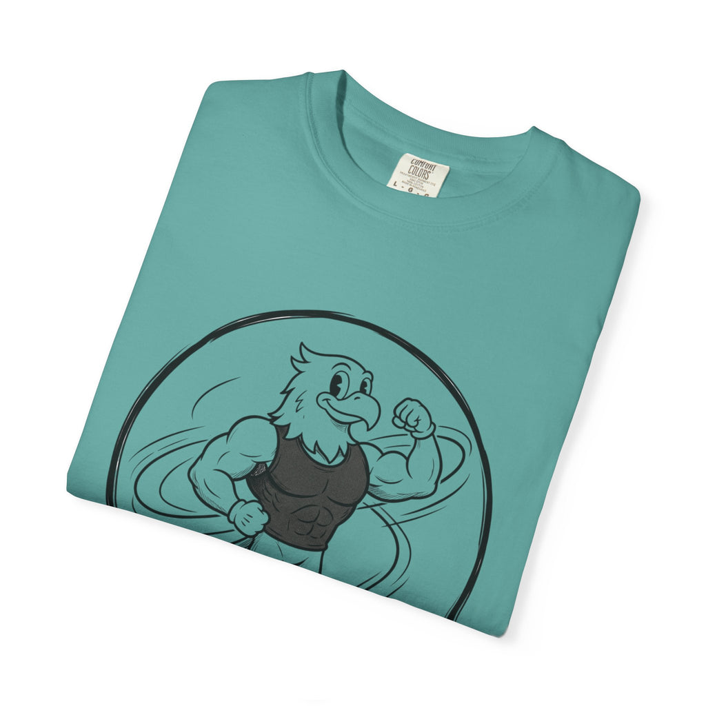 Eagle Strength T-Shirt — 'NEVR SURDR' Retro Athletic Graphic Tee